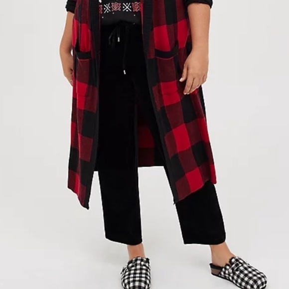 New torrid black velvet casual tapered leg pull on lounge pants 1x plus - Picture 8 of 8